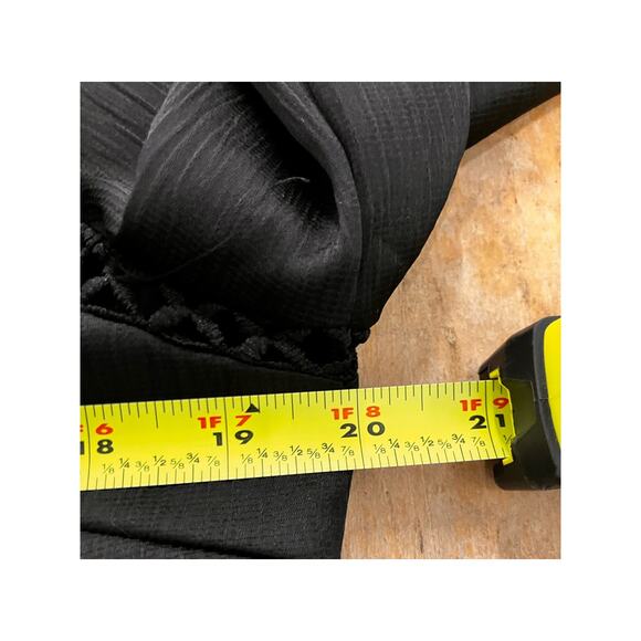 MISS ME Blouse Black Lacy, Long Sleeve, Keyhole, Goth, Semi-Sheer, Grunge - Picture 8 of 9